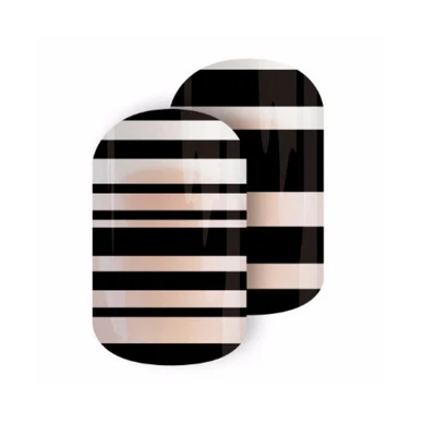 $3.90 • Buy 🦊 Jamberry Nail Art Wraps Half Sheet Next In Line Clear Glossy Black Stripe