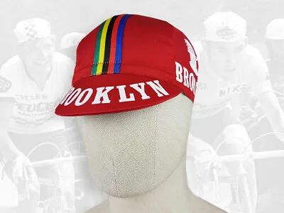 $13.50 • Buy BROOKLYN Retro Vintage Style Team Cycling Cotton Cap Eroica RED - FREE SHIPPING