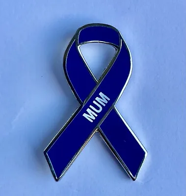 **NEW** Bowel Cancer ' MUM ' Awareness Ribbon Enamel Badge / Brooch. • £3.99