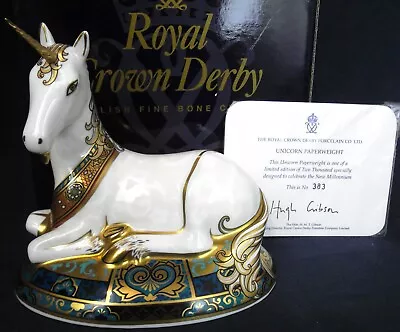 £265 • Buy Royal Crown Derby UNICORN Limited Edition Box & Cert