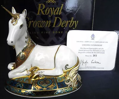 £240 • Buy Royal Crown Derby UNICORN Limited Edition Box & Cert