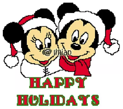 New MICKEY MINNIE MOUSE HAPPY HOLIDAYS Counted Cross Stitch PATTERN • $2.96