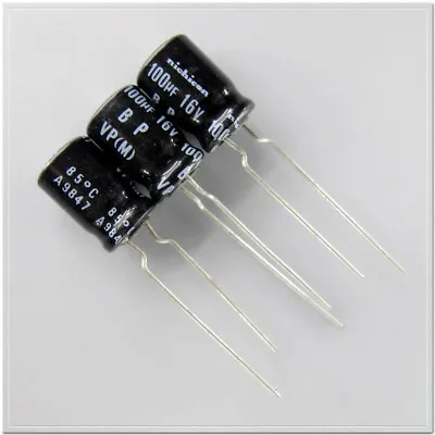 Nichicon VP-BP Series 100uF/16V Non-polar Electrolytic Capacitor 8X11.5mm 85℃ • $3.20