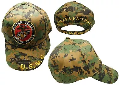 United States Marine Corps U.S.M.C. Always Faithful Digital Camouflage Cap Hat • $15.88