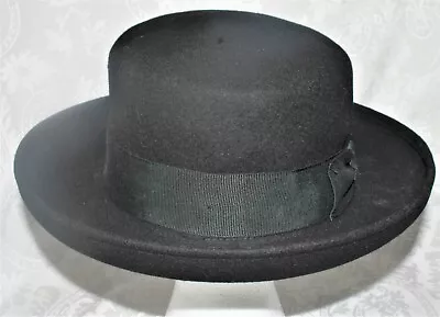 Vintage Womens Amanda Smith Wool Bowler Hat Black ~ Made In Italy ~ Vgc M/l • $29