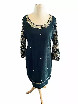 Velvet Embroidered Shalwar Kameez Only Size M • £15