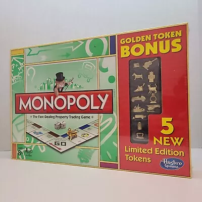 Monopoly Trading Game Golden Token Bonus W/ 5 New Limited Edition Tokens Hasbro • $19.99