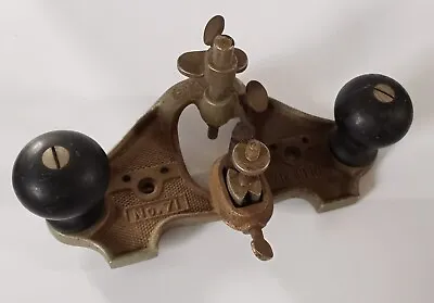 $169.95 • Buy VINTAGE STANLEY NO. 71 WOODWORKING OPEN THROAT ROUTER PLANE  Cutter Fence Shoe
