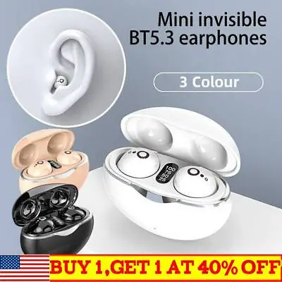 Mini Earbuds Invisible Sleep Headphones Bluetooth 5.3 Earphones Wireless Touch • $15.49