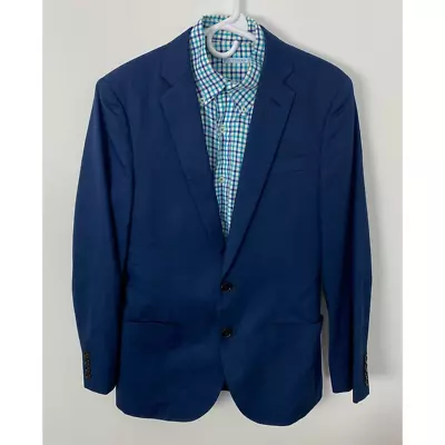 J. Crew Ludlow Larusmiani Italian Cotton Navy Blue Cotton 2-button Blazer 38S • $64.99