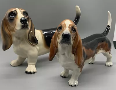 Vintage Basset Hound Figurine Set Made In England • $39.95