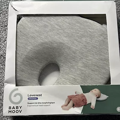 Babymoov LOVENEST ORIGINAL ORGANIC COTTON Grey Baby Head Support Cushion Pillow • £8.50