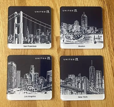 Vintage 4 United Airlines Lucite Coasters City Scapes • $15