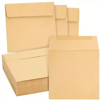 60 Pack Kraft Paper Material 5.5 X 5.5  Square Envelopes For Custom Invitations • $9.99