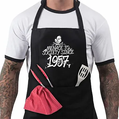 £11.97 • Buy 65th Birthday Gifts For Men Him Dad Husband BBQ Cooking Apron Menace 1957