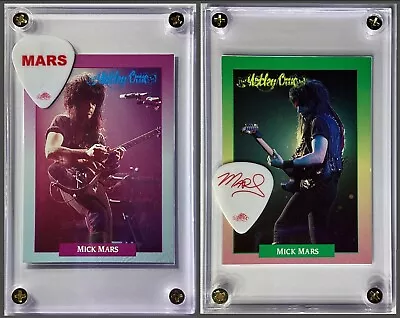 ⚡️⚡️⚡️Special Pkg - 2 Motley Crue Mick Mars Guitar Pick / Trading Card Displays! • $28.99