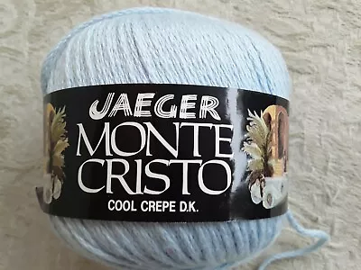 Jaeger Monte Cristo Yarn Cool Crepe DK Light Blue Cotton Blend 116 Yds 50 Gr • $5