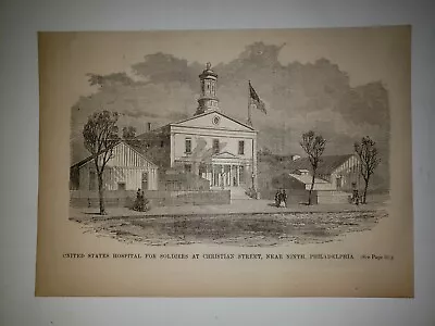 Government Hospital Philadelphia For Soldiers Christian 1883 Civil War Print • $29.99