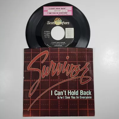 Survivor  I Can't Hold Back  45 Vg Tested Picture Sleeve Jukebox Title Strip  • $8.81