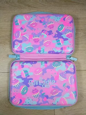 Smiggle Hard Pencil Case Bright Pink Multi Coloured Girls Back To School Used UK • £5.49