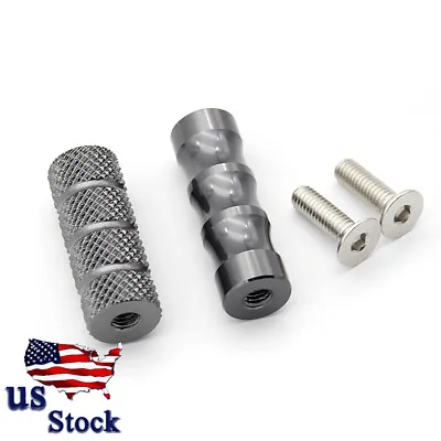 CNC Motorcycle Foot Pegs Rear Set Footrest Pedals Steps Pairs Gray Universal • $8.99