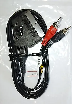 1M Scart Switch Switched To 2 Phono RCA Lead Cable Phono Audio & Video 1 Metre • £4.50