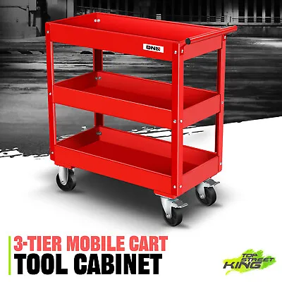 3-Layer Rolling AV Media Cart Tool Trolley With Casters Home Office 330lbs. Red • $119.99