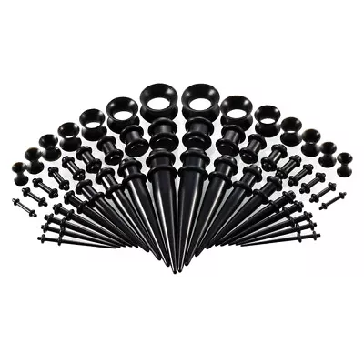 $9.40 • Buy 50pcs Ear Stretching Kit 14G-00G Taper Ear Gauges Plugs Tunnels Expander Set