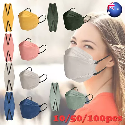 4-Layer KF94 Face Masks Comfortable 10/50/100PCS Filter 3D Mouth Face Mask Cover • $16.07