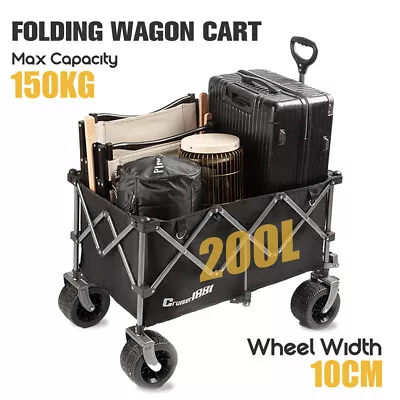 Folding Beach Trolley Wagon Cart Garden Outdoor Picnic Camping Shopping Trolley • $109.99