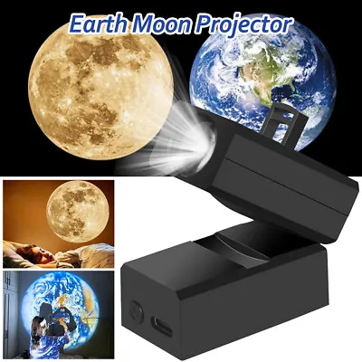 LED Projector Moon Earth Night Light Rechargeable Moonlight Wall Ceiling Decor • $12.99