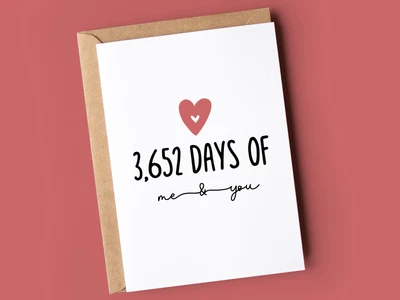 £3.65 • Buy 10th Year Anniversary Card For Him Or Her | 10 Years Of Me And You