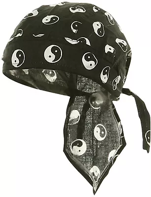 Skull Cap Motorcycle Bandana Head Wrap Doo Rag Dorag Chinese Yin Yang Symbol • $7.95