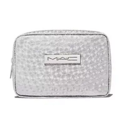 MAC Cosmetics Small Holiday Makeup Bag Pouch Silver With Zipper • $10