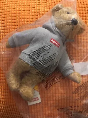 Supreme Steiff Teddy Bear With Gray Box Logo Hoodie • $500