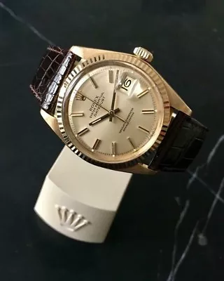 £85 • Buy 20mm Genuine Crocodile Brown Leather Watch Strap Band Made For Rolex Datejust