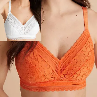 £9.97 • Buy Marks Spencer £20 Cotton Lace Bralette NON WIRE