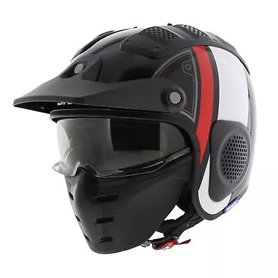 Shark X-Drak Trial Helmet Terrence Gloss Black White Red KWR - Maat XS • $107.20