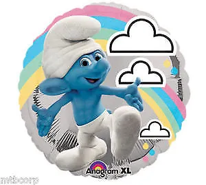 $2.85 • Buy SMURFS Boy Smurf With Rainbow & Clouds Birthday Graduation Party Balloon