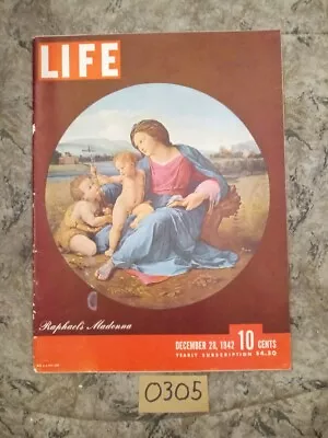 Life Magazine / December 28 1942 / Raphael's Madonna / Air Photo Shows- Rommel • $4.98