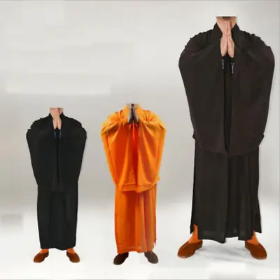 New Unisex Shaolin Buddhist Monk Haiqing Robe Zen Meditation Gown Kung Fu Suits • $29.99