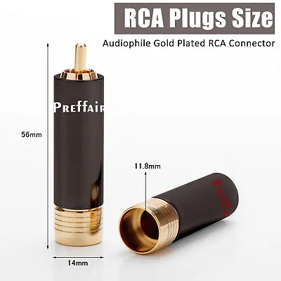 4PCS HiFi RCA Plug Male Connector Gold Plated Self-Locking Adapters Cables DIY • $15.99