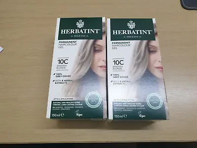 Herbatint 10C Swedish Blonde 150ml Perm Hair Colour Gel X2 JUST £22.95 FREEPOST • £22.95