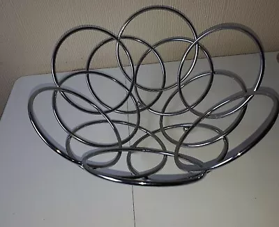  Atomic Chrome Metal Wire Fruit Bowl  11.5   • £16