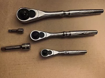 CRAFTSMAN HAND TOOLS 3pc 1/4 3/8 1/2 FULL POLISH Ratchet Socket Wrench Ext • $57