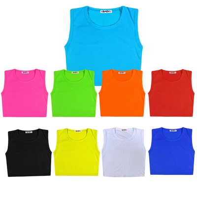 £4.99 • Buy Girls Kids Children Dance Casual Leisure Cropped  Belly Vest Tank Top 5-14 Years