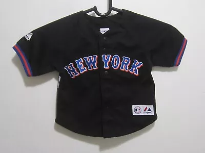 MAJESTIC Mbl Ny Mets David Wright # 5 Black Jersey Size 2 T Pre-owned Used • $14.99