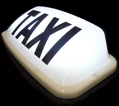 19  Slim Aero Led Taxi Roof Sign White - Ideal For Minibus - Magnetic Taxi Sign • $61