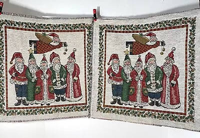 2 Tapestry Fabric Christmas Pillow Panels Old World Santa Angel Great Gift 17  • £9.59