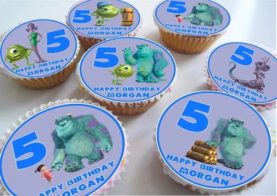 £7.99 • Buy Monster's Inc Birthday/Thank You Edible Personalised Cupcake Toppers